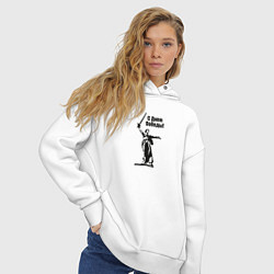 Толстовка оверсайз женская Родина мать победа, цвет: белый — фото 2