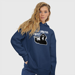 Толстовка оверсайз женская Фронт по освобождению животных, цвет: тёмно-синий — фото 2