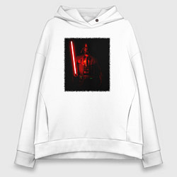 Толстовка оверсайз женская Вейдер с мечом во тьме, цвет: белый