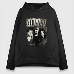 Толстовка оверсайз женская Nirvana foto, цвет: черный