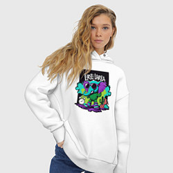 Толстовка оверсайз женская Лирили Ларила итальянские мемы, цвет: белый — фото 2