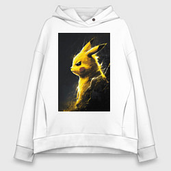 Толстовка оверсайз женская Pikachu, цвет: белый