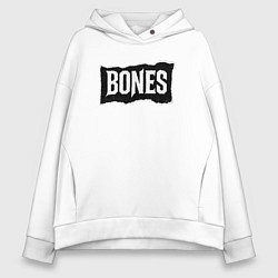 Толстовка оверсайз женская Bones лого, цвет: белый