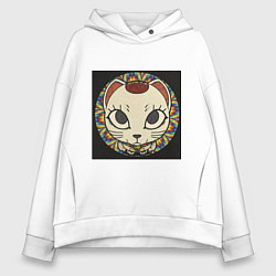 Толстовка оверсайз женская Радужный Дандадан, цвет: белый