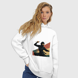 Толстовка оверсайз женская Ниндзя девушка, цвет: белый — фото 2