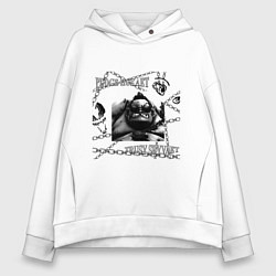 Толстовка оверсайз женская Пудж дрейн няша, цвет: белый