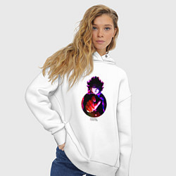 Толстовка оверсайз женская Anime Mob Psycho 100 Shigeo, цвет: белый — фото 2