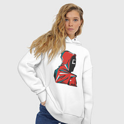 Толстовка оверсайз женская Охрана из игры в кальмара, цвет: белый — фото 2