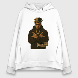 Толстовка оверсайз женская XXXTentacion с золотой цепью, цвет: белый