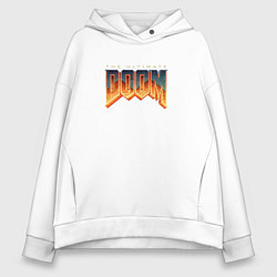 Толстовка оверсайз женская Doom ultimate logo, цвет: белый