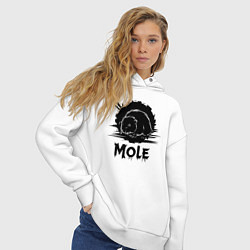 Толстовка оверсайз женская Крот в круге, цвет: белый — фото 2