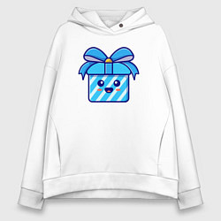 Толстовка оверсайз женская Весёлый подарочек, цвет: белый