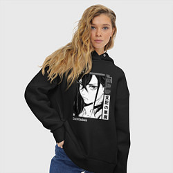 Толстовка оверсайз женская Момо Аясе - Дандадан, цвет: черный — фото 2