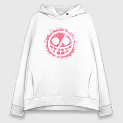 Толстовка оверсайз женская Дольфламинго эмблема, цвет: белый