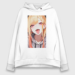 Толстовка оверсайз женская Марин Китагава - кукла, цвет: белый