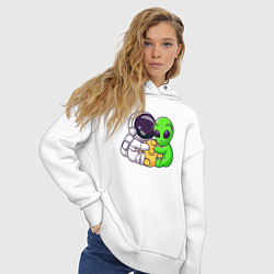 Толстовка оверсайз женская Наша луна, цвет: белый — фото 2