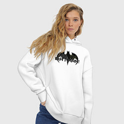 Толстовка оверсайз женская Нет - я Бэтмен, цвет: белый — фото 2