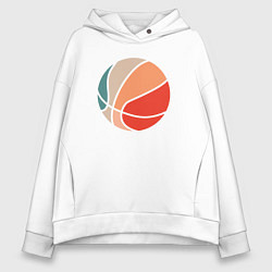 Толстовка оверсайз женская Basket color, цвет: белый