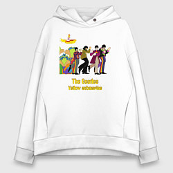 Толстовка оверсайз женская The Beatles flowers, цвет: белый