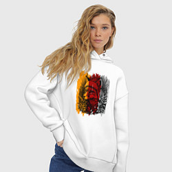 Толстовка оверсайз женская Лис в зимней шапке, цвет: белый — фото 2