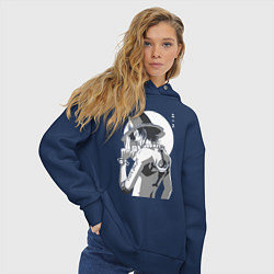 Толстовка оверсайз женская One piece Луффи взрослый, цвет: тёмно-синий — фото 2