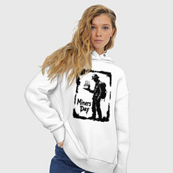 Толстовка оверсайз женская Шахтерский праздник, цвет: белый — фото 2