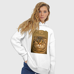 Толстовка оверсайз женская Yo - Im Scottish Fold, цвет: белый — фото 2