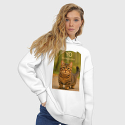 Толстовка оверсайз женская Yo - Im Munchkin, цвет: белый — фото 2