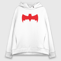 Толстовка оверсайз женская Red Batman style, цвет: белый