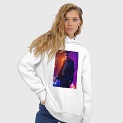 Толстовка оверсайз женская Джон Уик под дождём, цвет: белый — фото 2