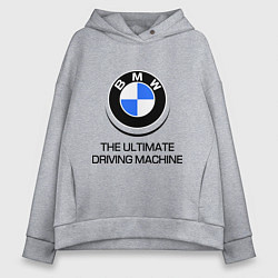 Толстовка оверсайз женская BMW Driving Machine, цвет: меланж