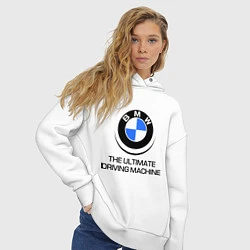 Толстовка оверсайз женская BMW Driving Machine, цвет: белый — фото 2