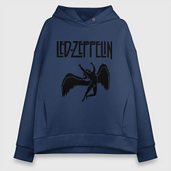 Толстовка оверсайз женская Led Zeppelin, цвет: тёмно-синий