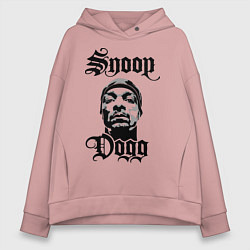 Толстовка оверсайз женская Snoop Dogg Face, цвет: пыльно-розовый