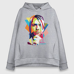 Толстовка оверсайз женская Kurt Cobain: Colors, цвет: меланж