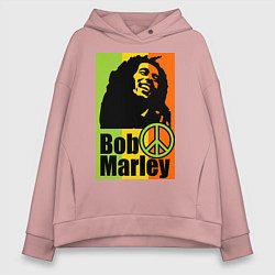 Толстовка оверсайз женская Bob Marley: Jamaica, цвет: пыльно-розовый