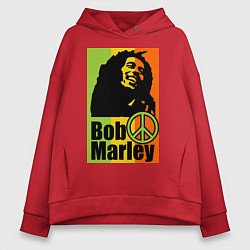 Толстовка оверсайз женская Bob Marley: Jamaica, цвет: красный