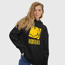 Толстовка оверсайз женская Nirvana Cube, цвет: черный — фото 2