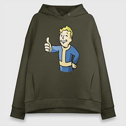 Толстовка оверсайз женская Fallout vault boy, цвет: хаки