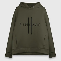 Толстовка оверсайз женская Lineage logo, цвет: хаки