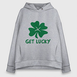 Толстовка оверсайз женская Get lucky, цвет: меланж