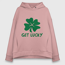 Толстовка оверсайз женская Get lucky, цвет: пыльно-розовый