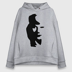 Толстовка оверсайз женская Саксофонист или девушка, цвет: меланж