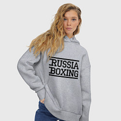 Толстовка оверсайз женская Russia boxing, цвет: меланж — фото 2