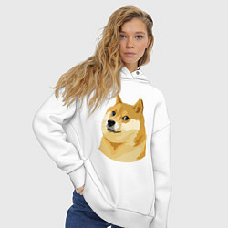 Толстовка оверсайз женская Doge, цвет: белый — фото 2