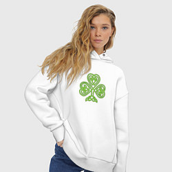 Толстовка оверсайз женская Celtic сlover, цвет: белый — фото 2