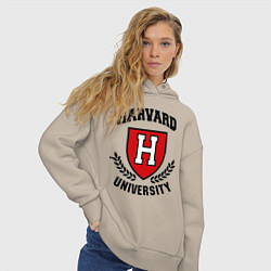 Толстовка оверсайз женская Harvard University, цвет: миндальный — фото 2