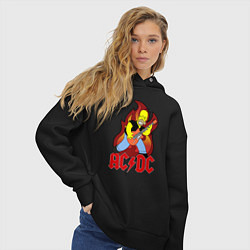 Толстовка оверсайз женская AC/DC Homer, цвет: черный — фото 2