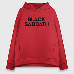 Толстовка оверсайз женская Black Sabbath, цвет: красный
