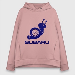 Толстовка оверсайз женская Subaru, цвет: пыльно-розовый